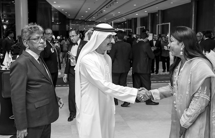 DP World Group Chairman & CEO Sultan Ahmed bin Sulayem with Malini Menon